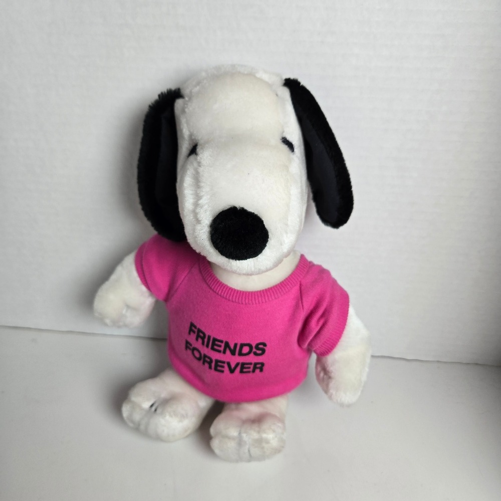 Vintage 1968 Applause Snoopy Plush Pink Friends Forever Sweater 11" 20986